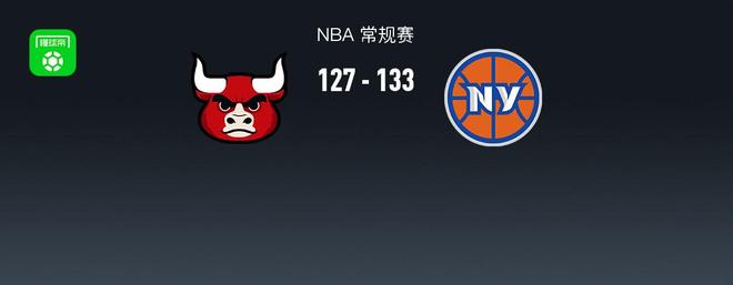 NBA战报：尼克斯133-127公牛，布伦森38+1+7